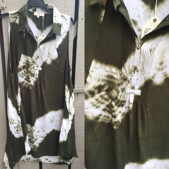 Tie Dye Shift Dress- OLIVE - Picture 3 of 4